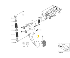 BMW Kupplungspedal 5 E39 E60 E61 6 E63 E64 7 E38 X5 E53 Z8 E52 Originalus 35311161586