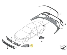 BMW Left finisher Originalus 51118074805 8' G14 (10/2017 — 12/2019) 8' G15 (10/2017 — 12/2019) 8' G16 Gran Coupé (05/2018 — 12/2019)