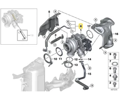 Bmw LUBRICATION TURBOCHARGER OIL LINE F45 F46 F48 F39 F56 F55 F54 F57 F60 Originalus 11428472392