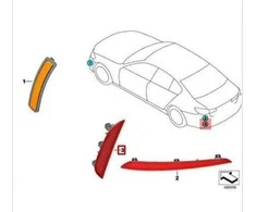 BMW M5 F90 Sedanas Galinis dešinysis atšvaitas Originalus 63147857006