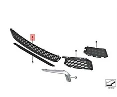 BMW F90 grotelių oro įleidimo angos vidurys Originalus 51118072980