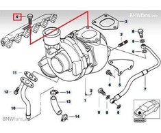BMW M57 turbokompresoriaus priekinės dalies varžtas originalus 11652243402
