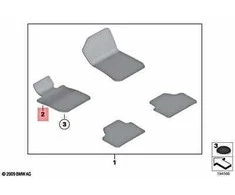 BMW M6 F06 F12 F13 640d 640i grindų kilimėlis Velūras vairuotojo pusėje Originalus 51477230405