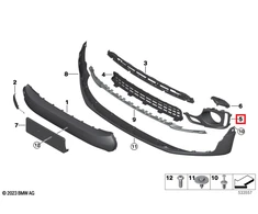 BMW Mini Clubman F54 Dešinės Pusės Šoninės Grotelės Atidarymas Originalus 51117494380