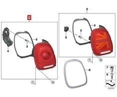 BMW "Mini Cooper F56 F55 F57" galinis žibintas dešinysis originalus 63217297434 7297434
