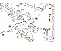 BMW MINI Cooper S R53 galinės atraminės svirties priekinė įvorė Originali 33306857796