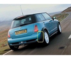 BMW MINI COOPER S R53 GALINIS BAMPERIS SCHWARZ SPOILERIO APDAILA DEŠINĖJE O/S ORIGINALUS 1479093