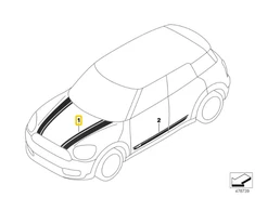 BMW MINI Countryman F60 Priekinis Dešinysis Dekoratyvinis Juostas Originalus 51147438496