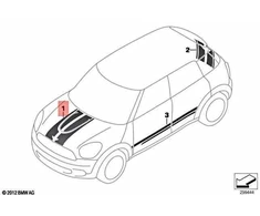 Bmw Mini Countryman R60 Variklio skyriaus dangčio apdailos juostelė Originali 51149813677