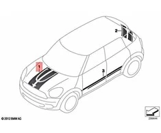 Bmw Mini Countryman R60 Variklio skyriaus dangčio apdailos juostelė Originali 51149813677