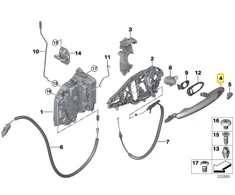 BMW Mini F56 F55 F54 F57 F60 Kairio Durų Rankena Originalus 51217434535