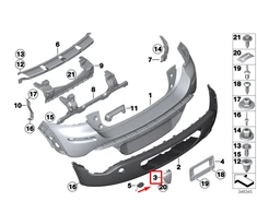 BMW MINI PACEMAN R61 Galinio bamperio dešinysis rėmo dangtelis 51129809962 GENUINALUS