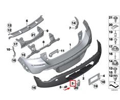 BMW MINI PACEMAN R61 Galinio bamperio dešinysis rėmo dangtelis 51129809962 GENUINALUS