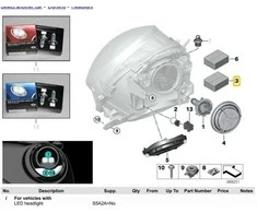 BMW MINI priekinių žibintų laikiklių rinkinys 63117383206 Originalus