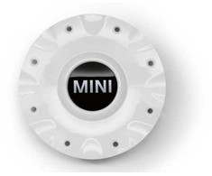 BMW MINI R50 R52 2001-2008 m. Ratų centro stebulės dangtelis sidabrinės spalvos originalus 36131512574