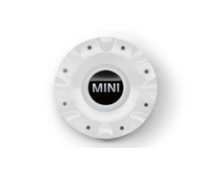 BMW MINI R50 R52 2001-2008 m. Ratų centro stebulės dangtelis sidabrinės spalvos originalus 36131512574