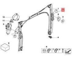 BMW MINI R50 R52 Remonto rinkinys Langų pakėlėjas Originalus 51337177925