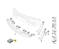 BMW Mini R50 R53 Cabrio R52 priekinio bamperio spoilerio aparatūros rinkinys originalus 51112311958