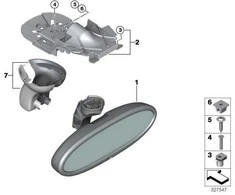 BMW MINI R50 R61 Veidrodžių dangtelių rinkinys Originali veidrodžio pagrindo plokštė 51167163810