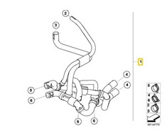 BMW MINI R52 radiatoriaus aušinimo skysčio žarna Originali 17127541095