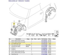 BMW MINI R55 R56 R57 R58 R59 Ratų arkos prieigos dangtelis originalus 51772751776