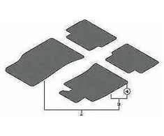 Bmw Mini R56 R55 R57 R58 R59 Grindų Kilimėliai Veliūras Siūlės Raudoni Originalus 51477324832