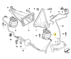 Bmw Motorlager Links 5 E60 E61 E63 E64 Originalus 22116774619
