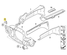BMW Mount, bumper right Originalus 51711481437
