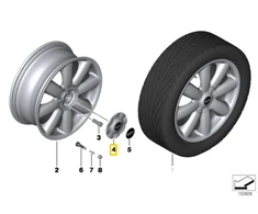 BMW Nabenabdeckung Sidabrinė MINI R50 R53 R56 Originalus 36136771002