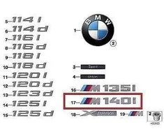 BMW NAUJA AUTENTIŠKA 1 SERIJOS F20 F21 EMBLEMA ŽENKLAS ETIKETĖS KLIJUOTĖ M 140i 8067077