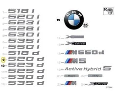 BMW NAUJA ORIGINALI F10 F11 5 SERIJOS 520d BAGAŽINĖS ŽENKLAS EMBLEMA LOGOTIPAS 7219542
