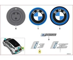 BMW NAUJA ORIGINALI I3 I01 SERIJOS GALINĖS DURYS I3 ŽENKLAS EMBLEMA 7306457