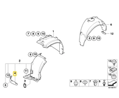 BMW Naujas Originalus 1 Serijos E81 E87 Ratų Arkos Apdaila O/S Dešinė Spaudimo Lūpa 7074250