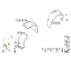 BMW Naujas Originalus 1 Serijos E81 E87 Ratų Arkos Apdaila O/S Dešinė Spaudimo Lūpa 7074250