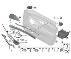 BMW Naujas Originalus 5 F10 F11 Vidaus Durų Rankena Dešinė Juoda RHD 7225874 OEM