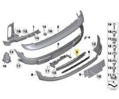 BMW Naujas originalus MINI Clubman R55 LCI rėmo apdaila grotelių galiniam bamperiu 7260569 OEM