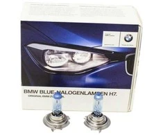 BMW originalios halogeninių priekinių žibintų lempučių lemputės 2x H7 mėlynos spalvos 63112338076