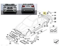 BMW Originalus Galinis Dažų Apsaugos Folija Juoda Dažų Danga X5 E70 LCI 51127901996