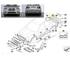 BMW Originalus Galinis Dažų Apsaugos Folija Juoda Dažų Danga X5 E70 LCI 51127901996