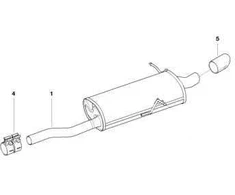 BMW Originalus Išmetimo Galinės Vamzdžio Antgalio Dangtelis Apdaila Chromas E46 18107500197