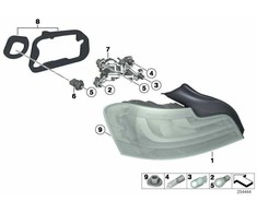 BMW Originalus Juodas Linijos Kairysis Šoninis NS Galinis Žibintas Šoninis Panele 63217327275
