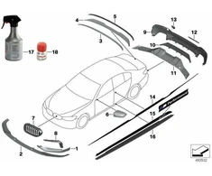 BMW Originalus M Performance Dešinės Kairės Akcento Juostos Filmas 51142432164