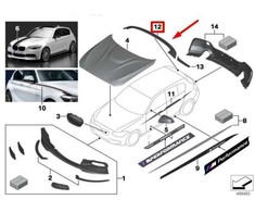 BMW Originalus M Performance Galinis Stogo Spoileris Sparnas Juodas Matinis Serija 1 51622211888