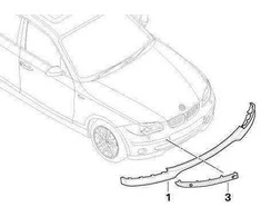 BMW Originalus Priekinis Dešinysis Bamperio Panelės Apsaugos Apdaila E87 1 Serija 51117136636
