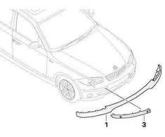 BMW Originalus Priekinis Dešinysis Bamperio Panelės Apsaugos Apdaila E87 1 Serija 51117136636