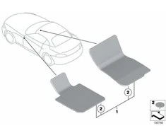 BMW Originalūs pritaikyti velūro grindų kilimėliai juodi E89 Z4 51477222158