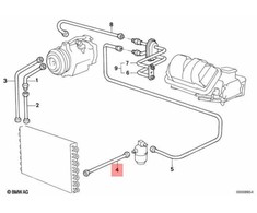BMW Oro Condenser Dryer Coolant Pressure Hose 7 E23 64531368245