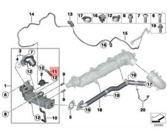BMW Oro EGR Aušintuvo Šlaunis F20 F21 F30 F31 11718507309