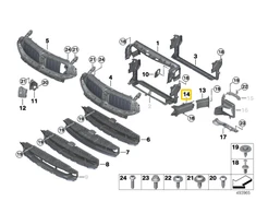 BMW Oro G14 G15 G16 Dešinės Pusės Stabdžių Oro Kanalas Originalus 51747359814