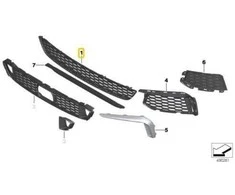 Bmw Oro G30 G31 Centrinis Oro Įpūtės Grillis Originalus 51118064930
